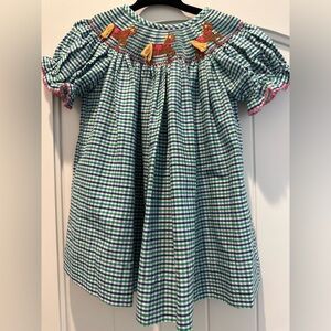 Southern Sunshine Horse Smocked Dress - 6M